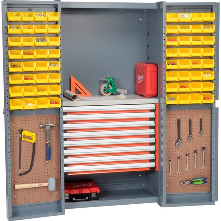 Global Industrial Security Work Center & Storage Cabinet, 38 in W, 72 in H, 24 in D 500342